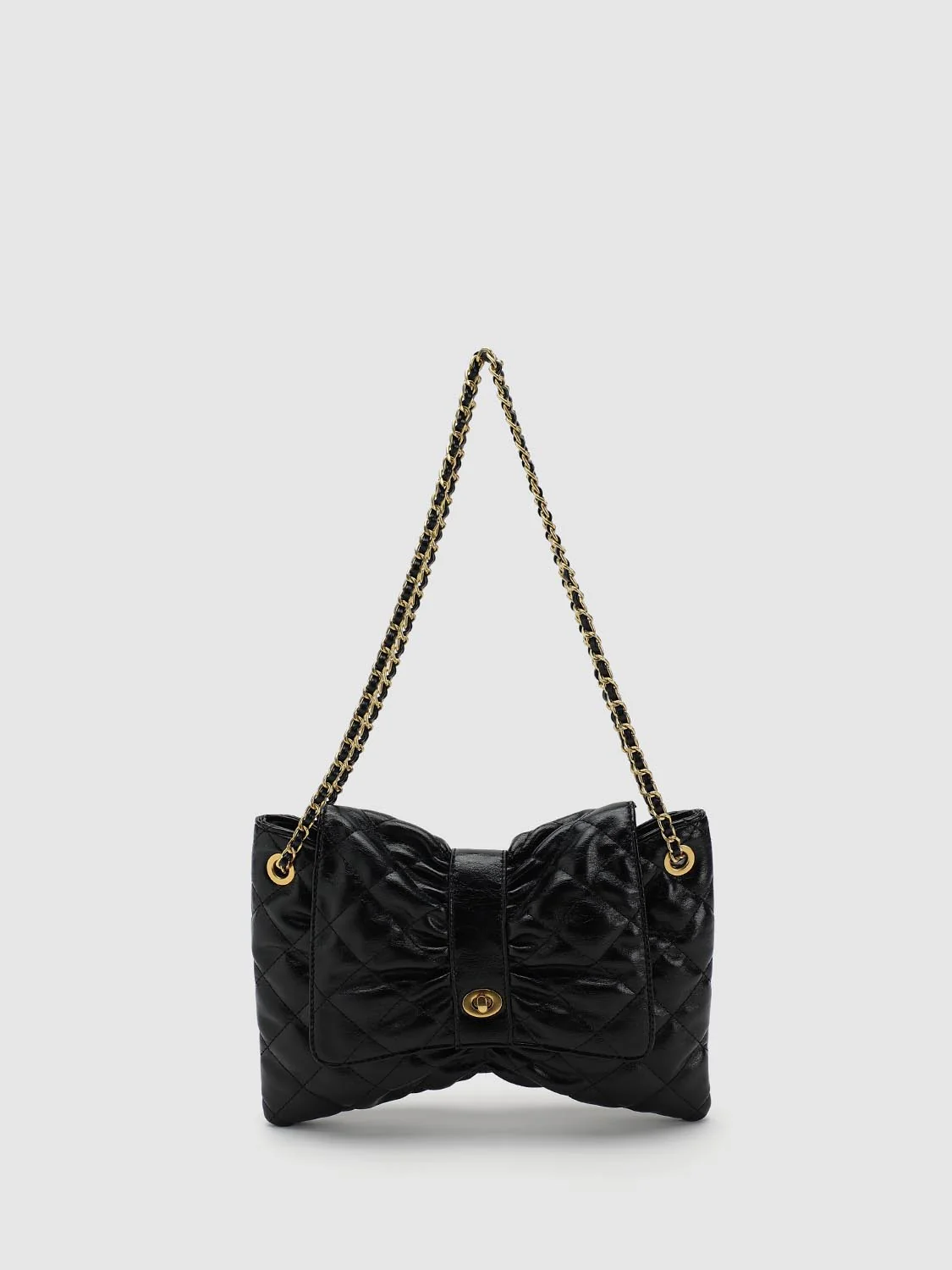 Diamond Quilted Chain Detail Shoulder Bags