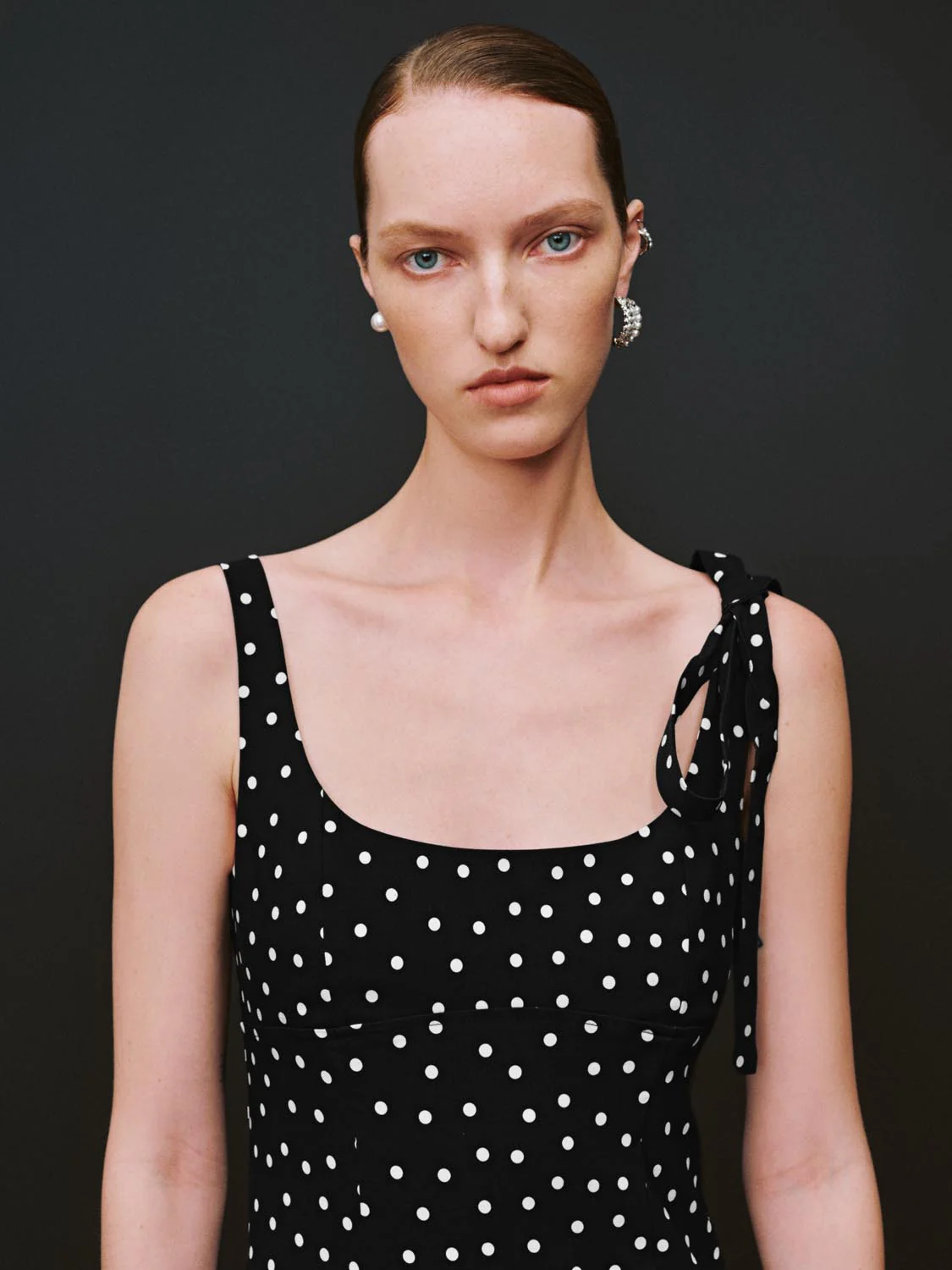 Dotted Ruffle Straight Dresses - Image 3