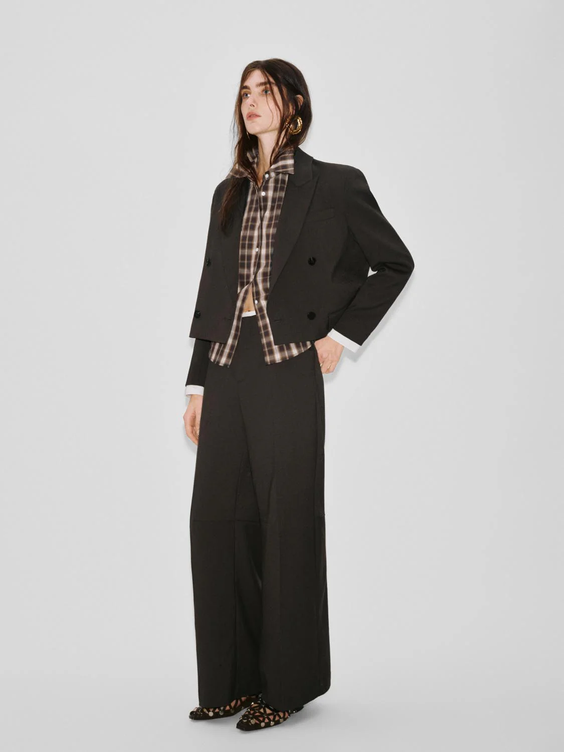 Double Breasted Cropped Blazers - Image 5