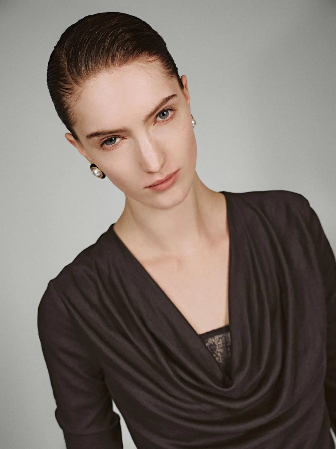 Draped Slim Fit Long Sleeve T-Shirts - Image 3