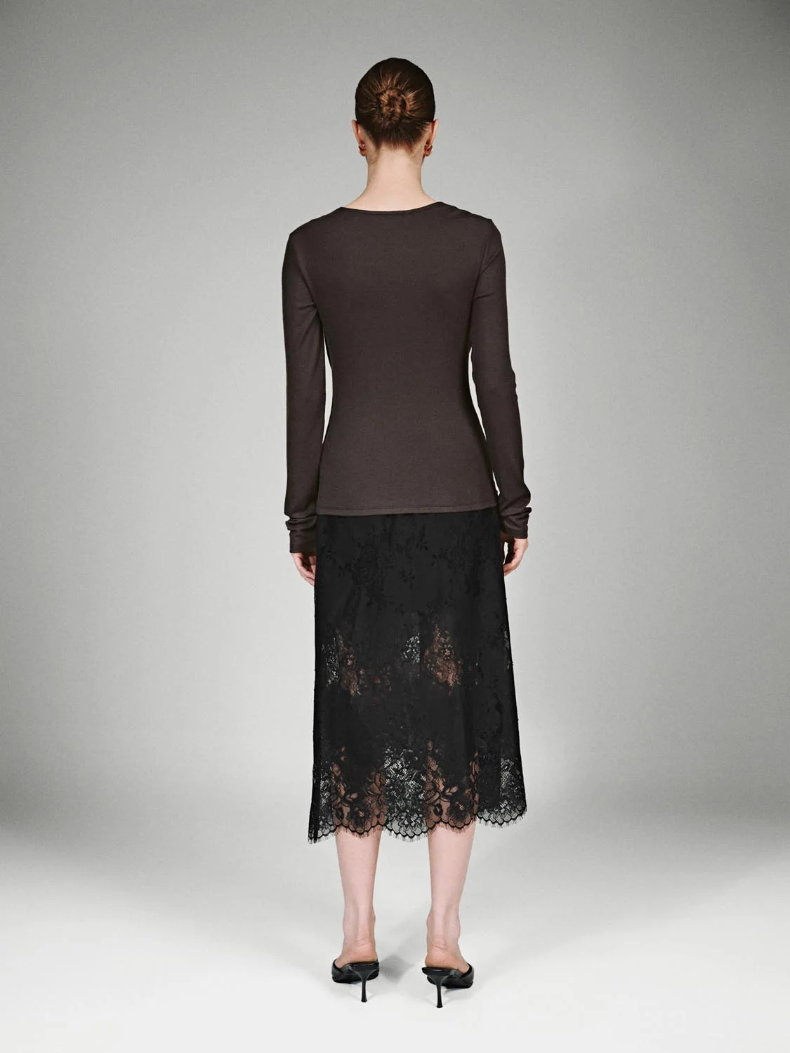 Draped Slim Fit Long Sleeve T-Shirts - Image 6