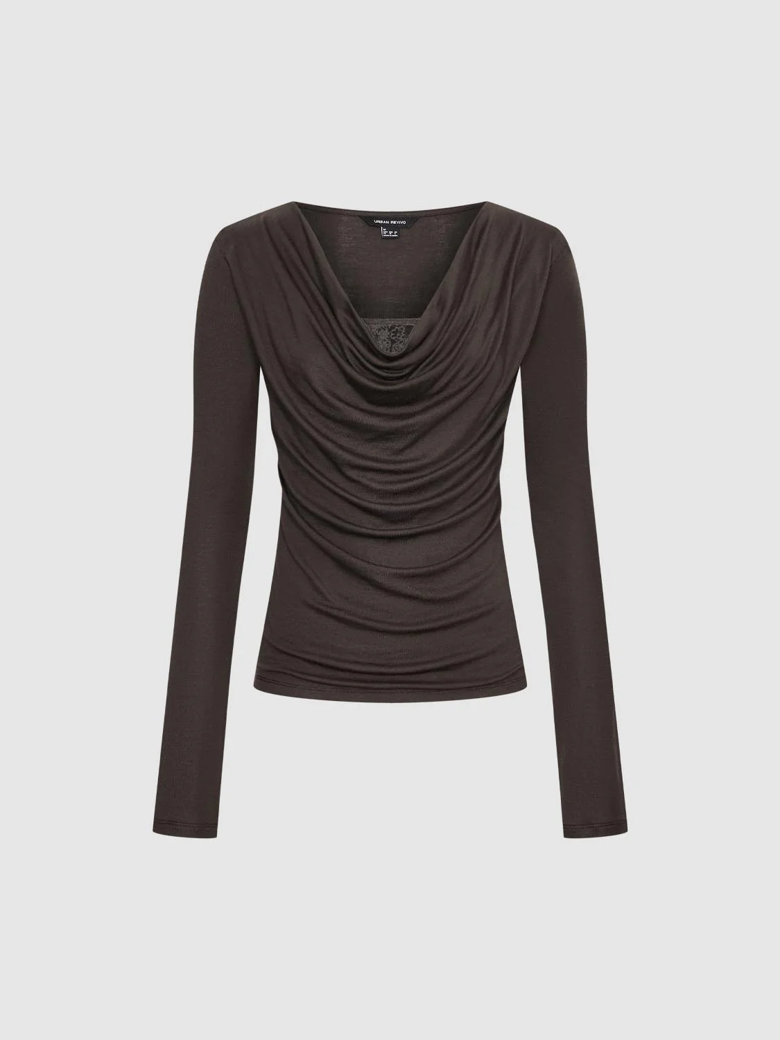 Draped Slim Fit Long Sleeve T-Shirts - Image 7