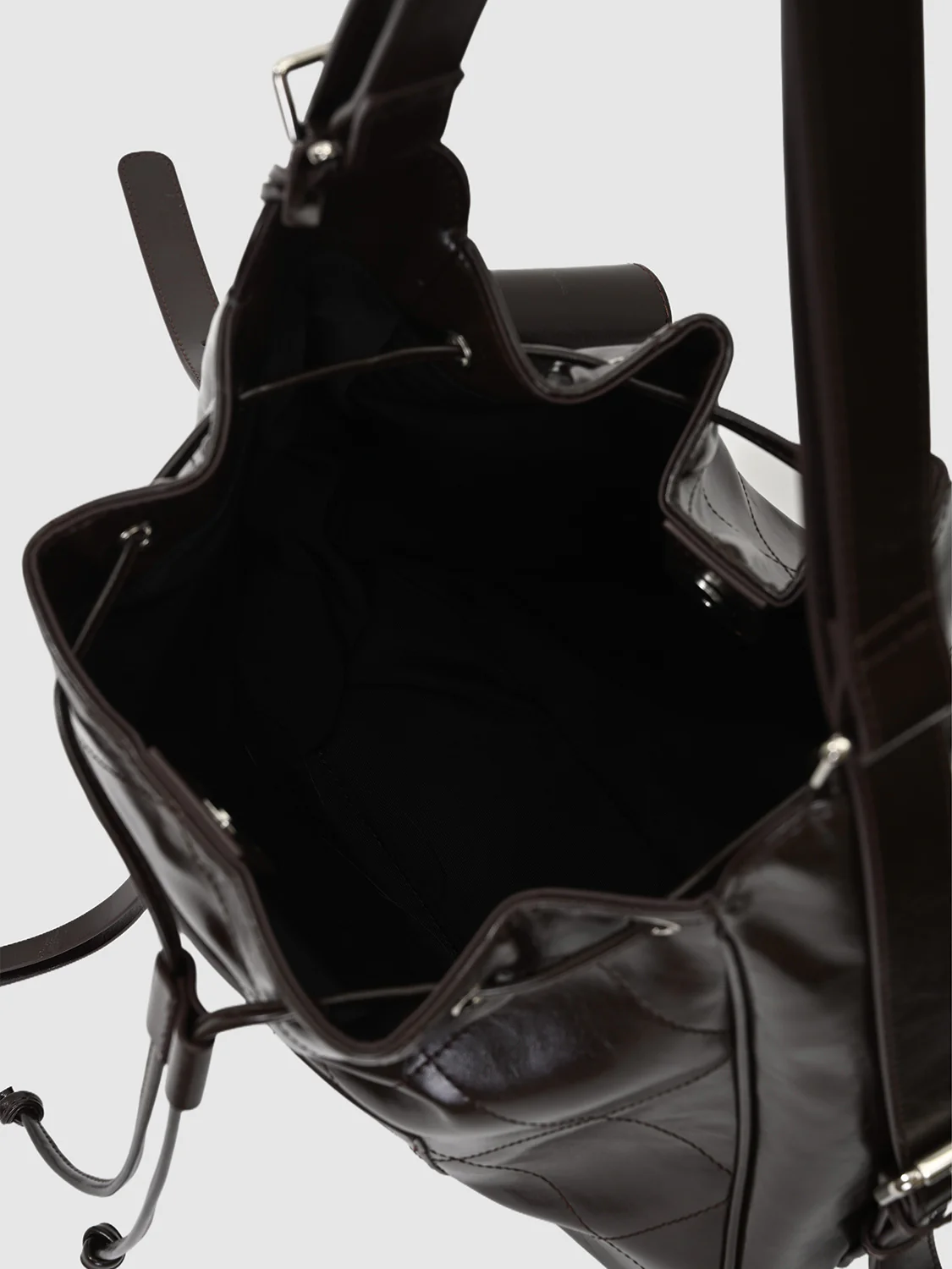 Drawstring Faux Leather Crossbody Shoulder Bags - Image 5