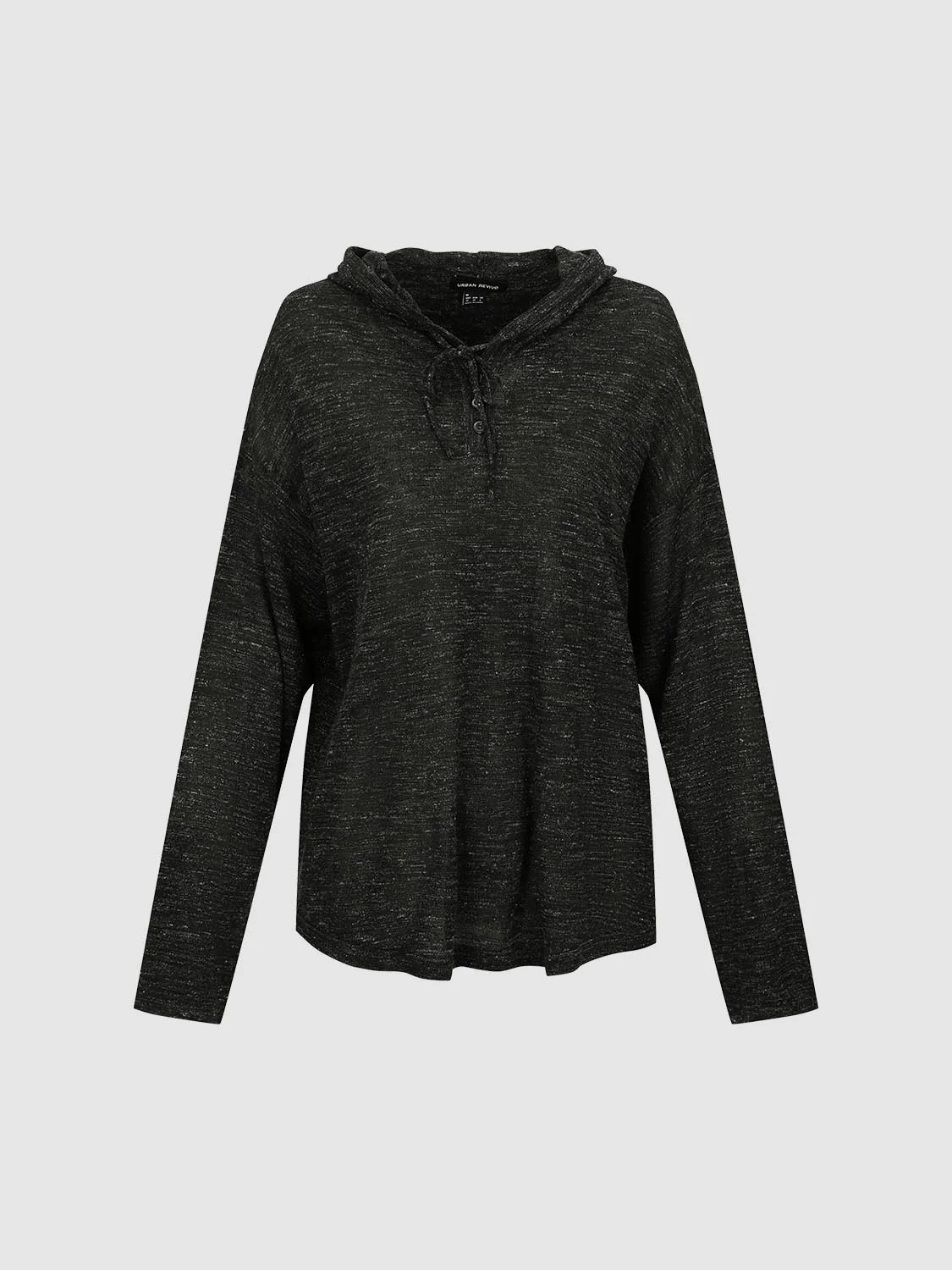 Drawstring Hooded Long Sleeve Knitted T-Shirts - Image 7