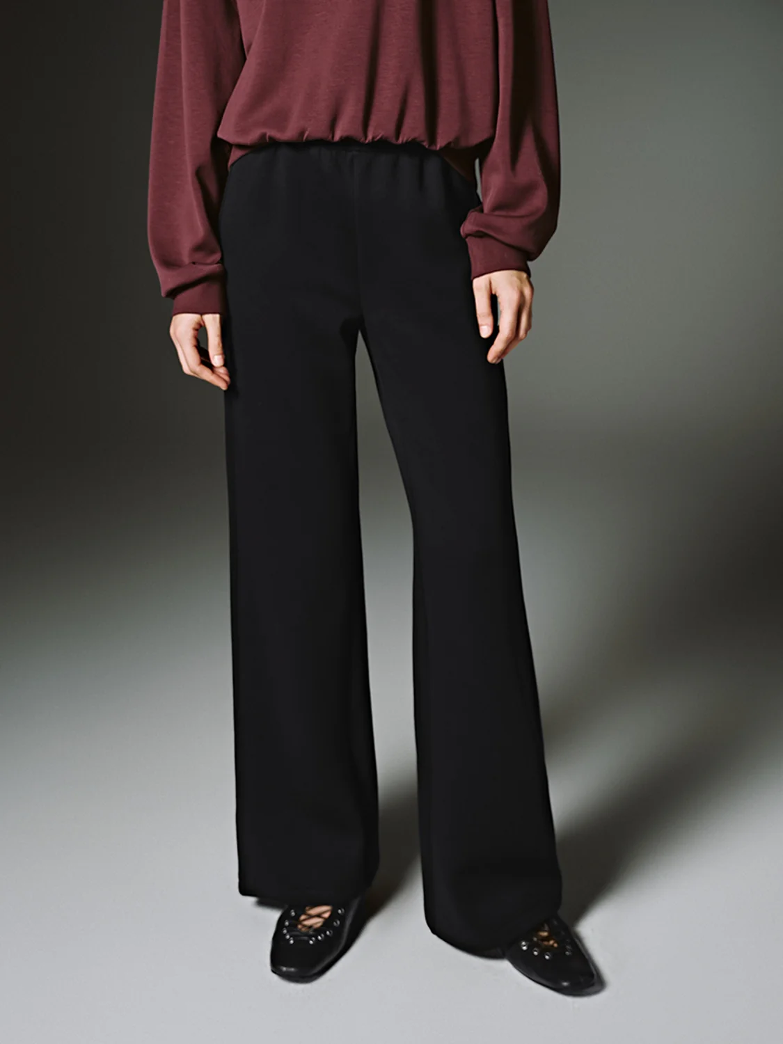 Drawstring Pull On Flare Pants - Image 4