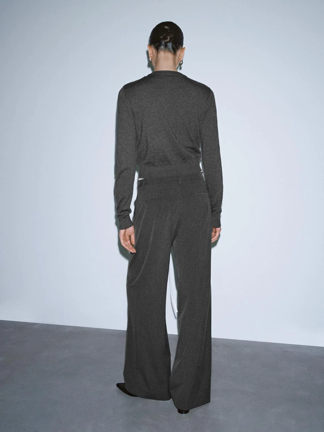 Drawstring Pull On Pleated Wide Leg Pants - Image 4