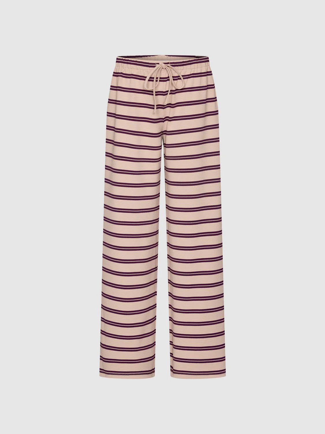 Drawstring Pull On Striped Wide Leg Pants - Image 4