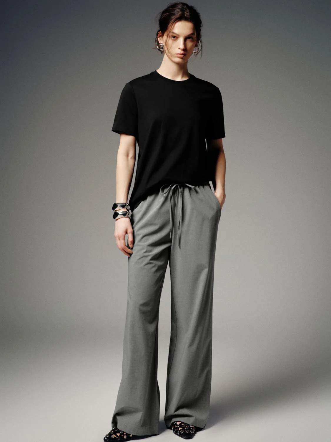 Drawstring Pull On Wide Leg Pants - Image 15