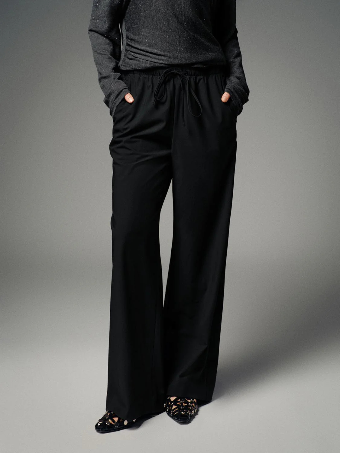 Drawstring Pull On Wide Leg Pants - Image 17
