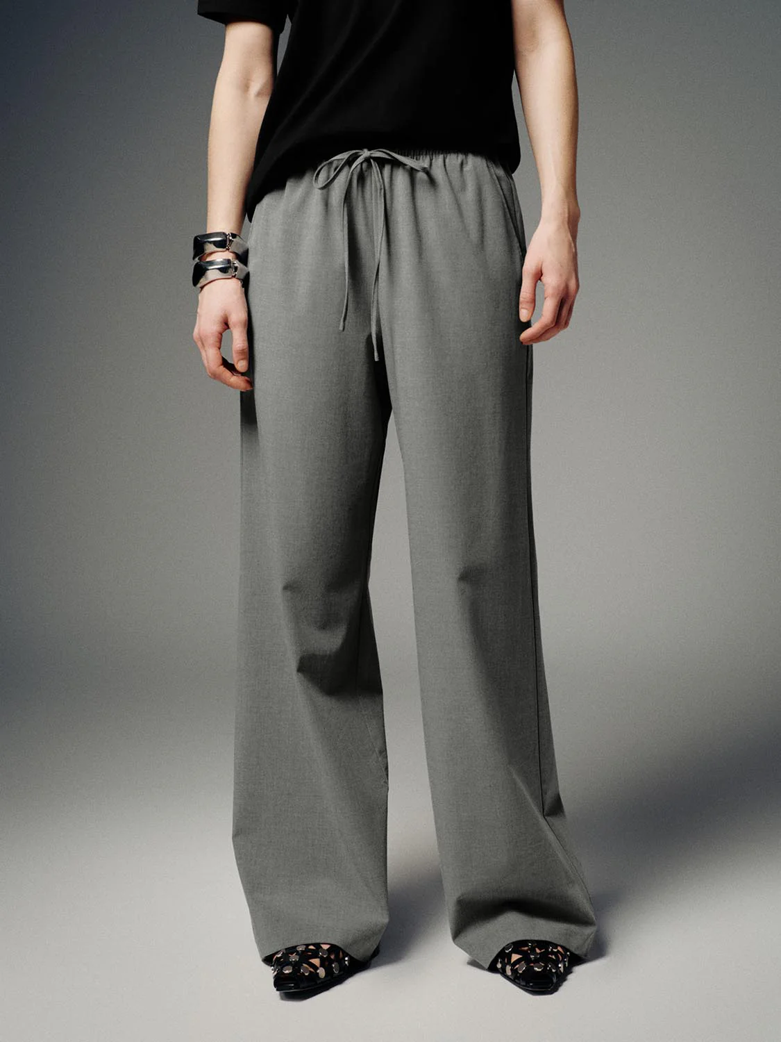Drawstring Pull On Wide Leg Pants - Image 18