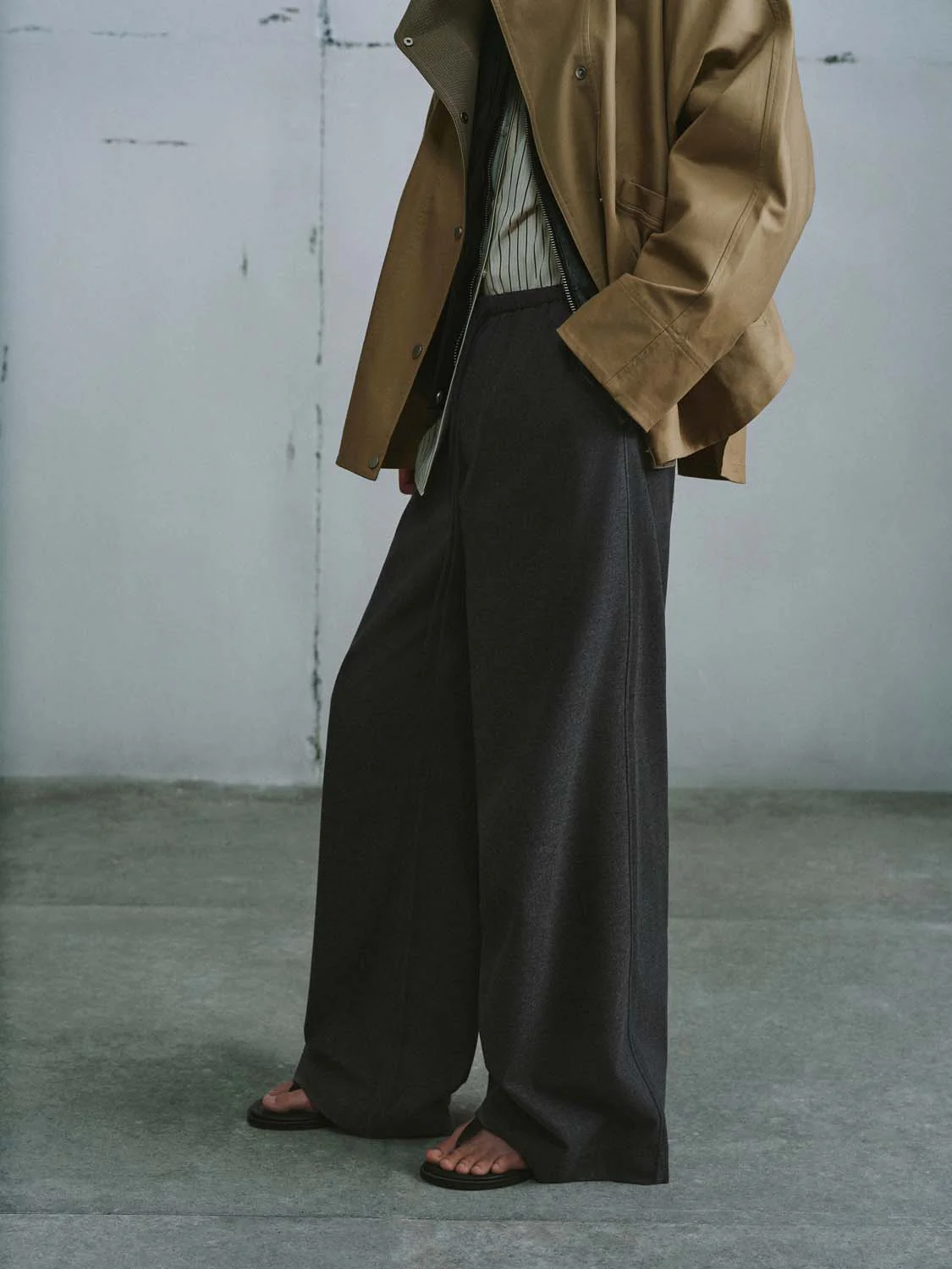 Drawstring Pull On Wide Leg Pants - Image 3