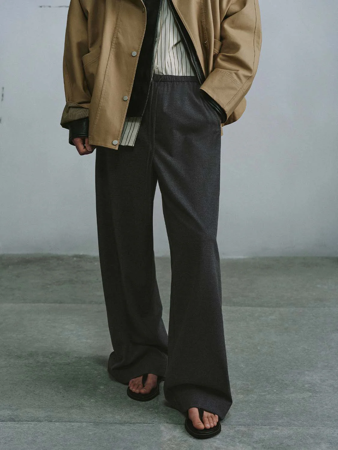Drawstring Pull On Wide Leg Pants - Image 4