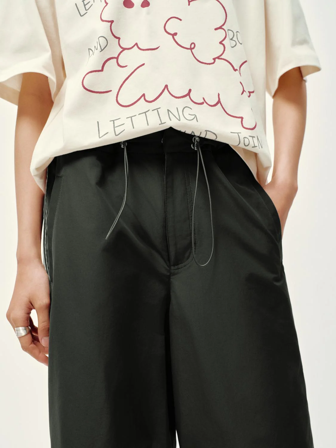 Drawstring Wide Leg Cargo Pants - Image 7