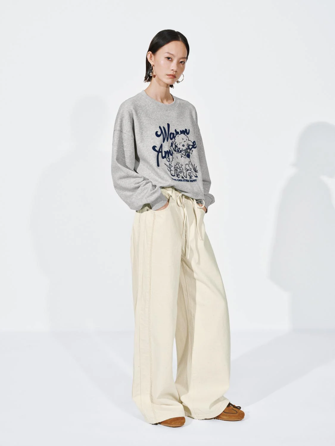 Drawstring Wide Leg Jeans - Image 6