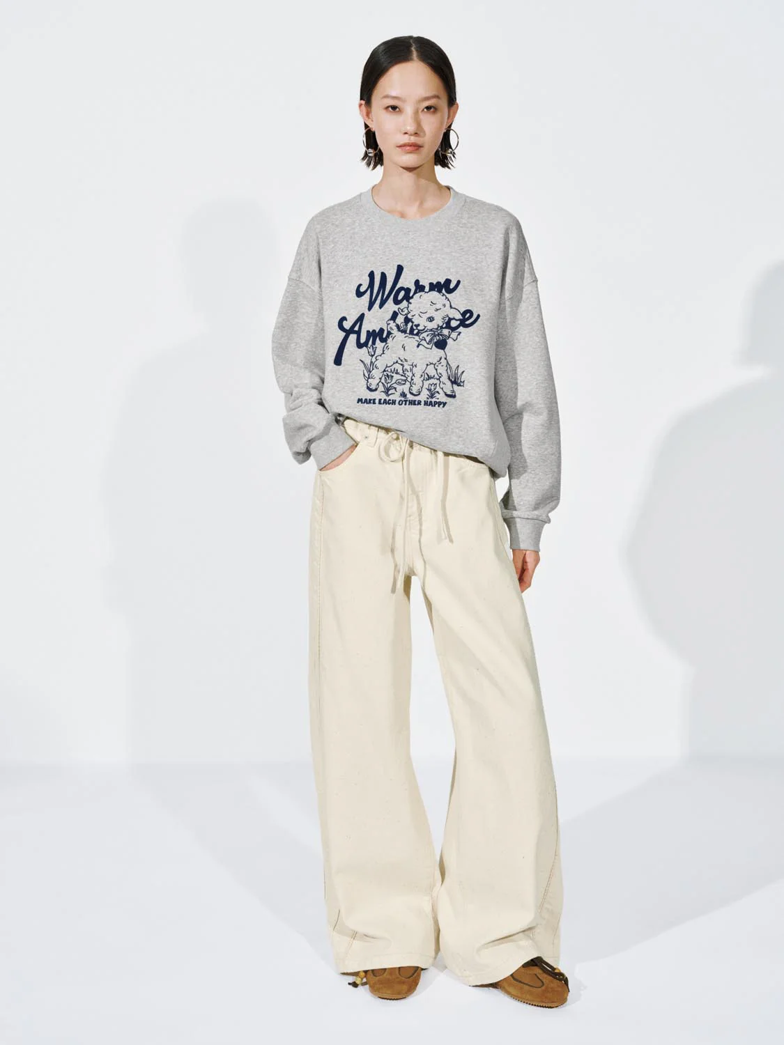 Drawstring Wide Leg Jeans - Image 7