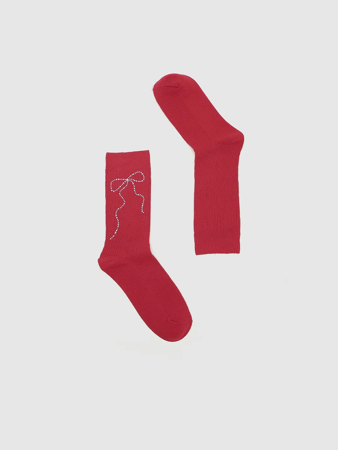 Embellished Bow Detail Ribbed Socks - Image 14
