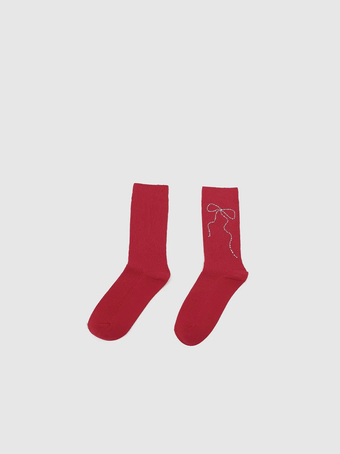 Embellished Bow Detail Ribbed Socks - Image 21