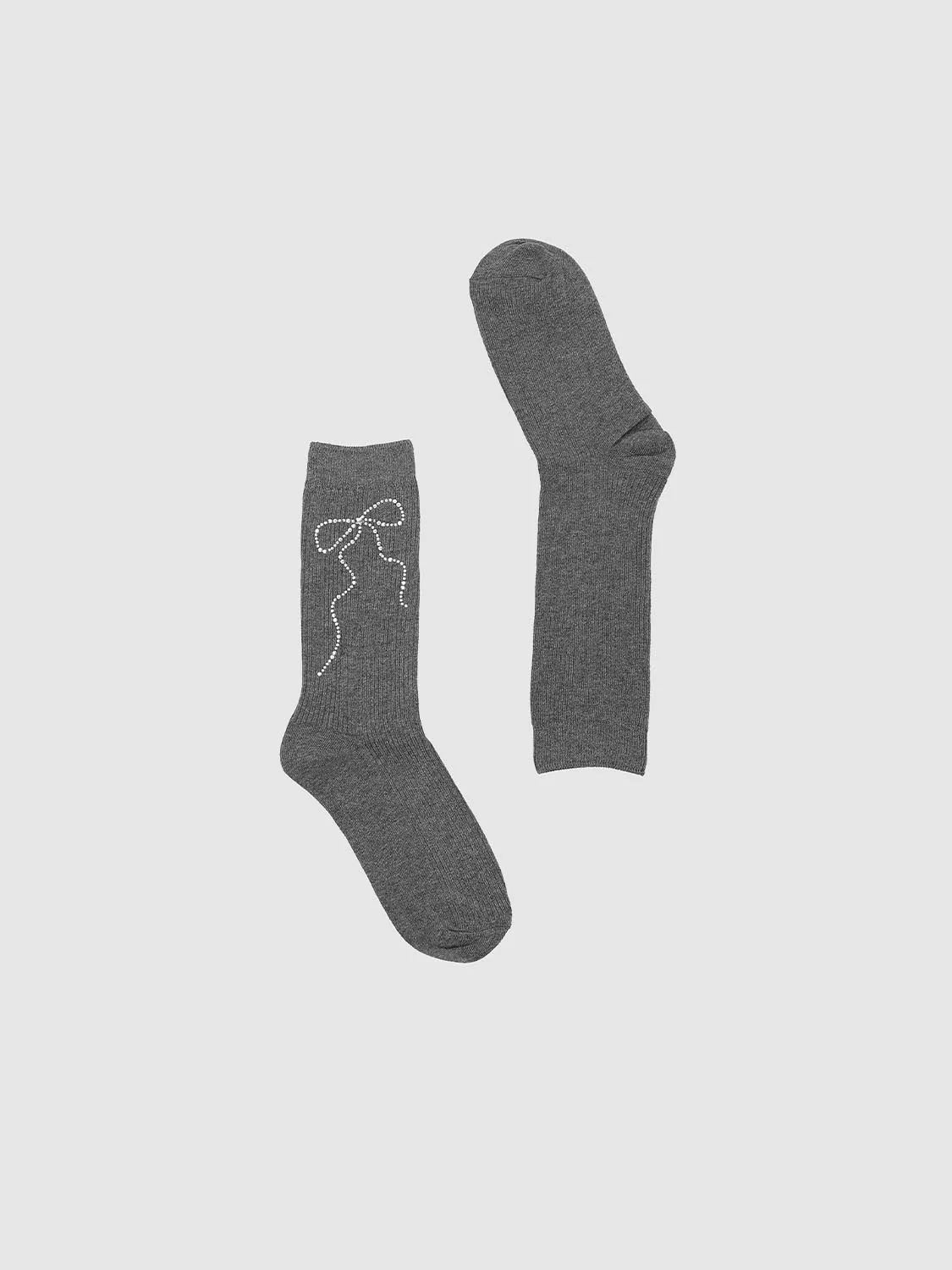 Embellished Bow Detail Ribbed Socks - Image 8