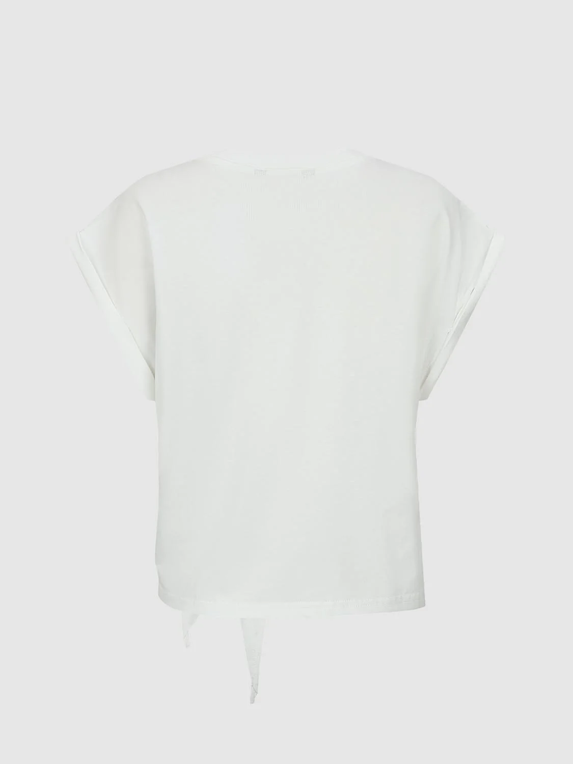Embroidered Asymmetric Tie-Knot T-Shirts - Image 2