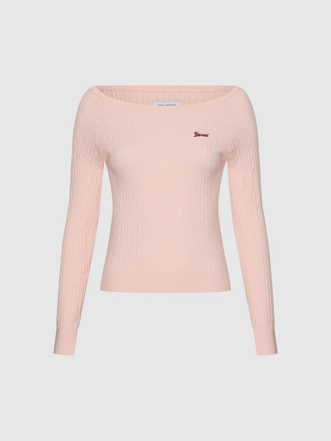 Embroidered Boat Neck Long Sleeve Knitted T-Shirts - Image 8