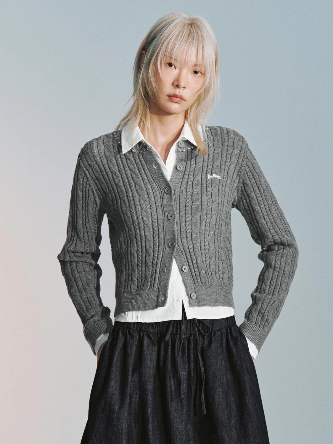 Embroidered Cable Knitted Cardigans - Image 9