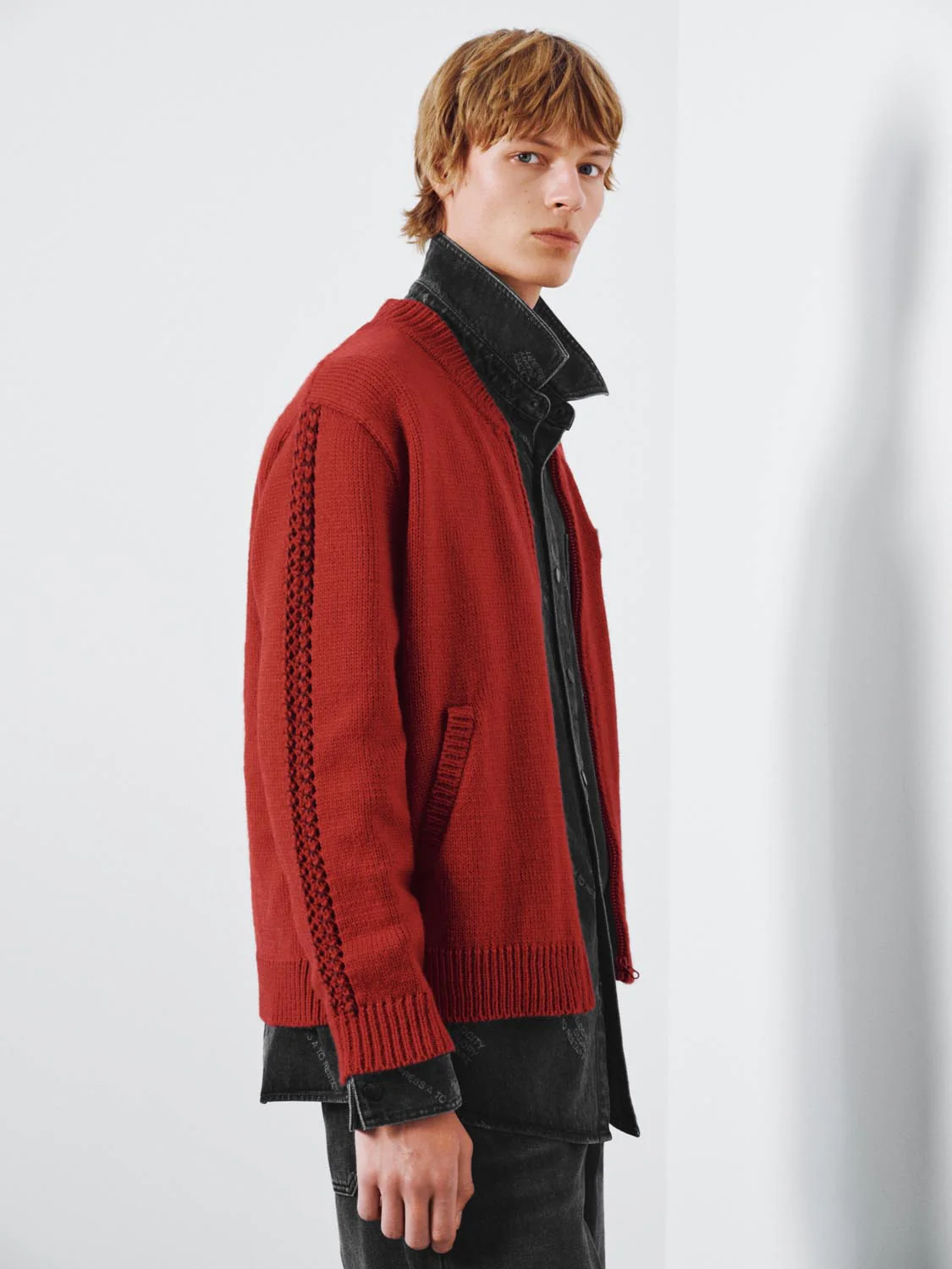 Embroidered Contrast Knitted Cardigans - Image 2