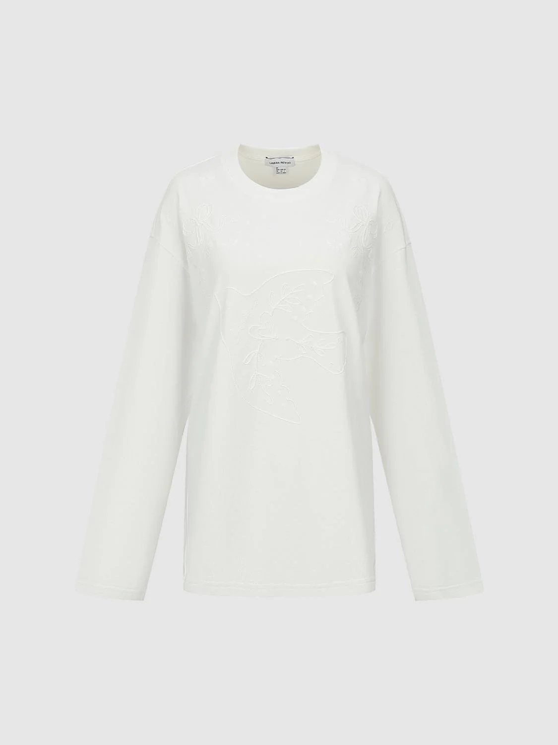 Embroidered Crew Neck Long Sleeve T-Shirts - Image 7