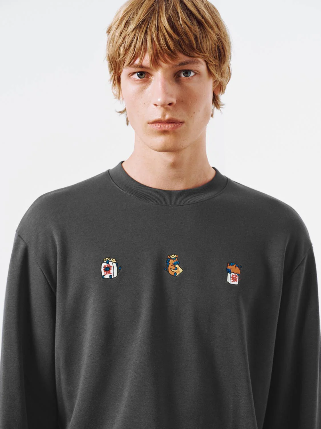 Embroidered Crew Neck Sweatshirts - Image 11