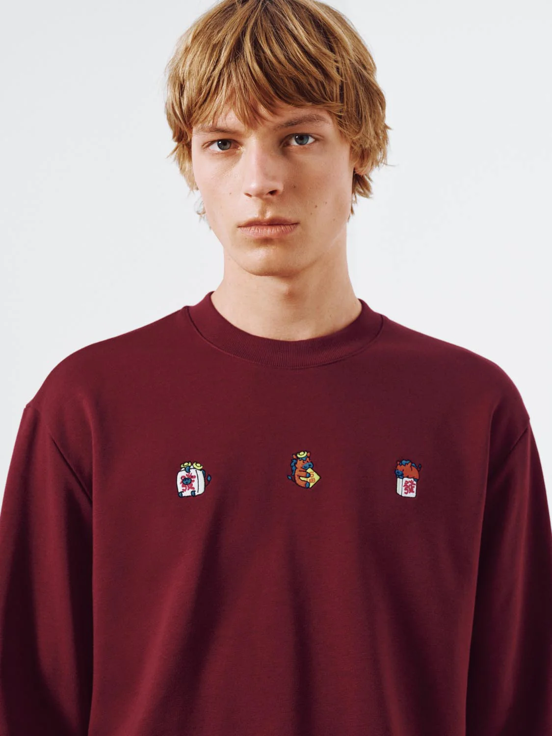 Embroidered Crew Neck Sweatshirts - Image 3