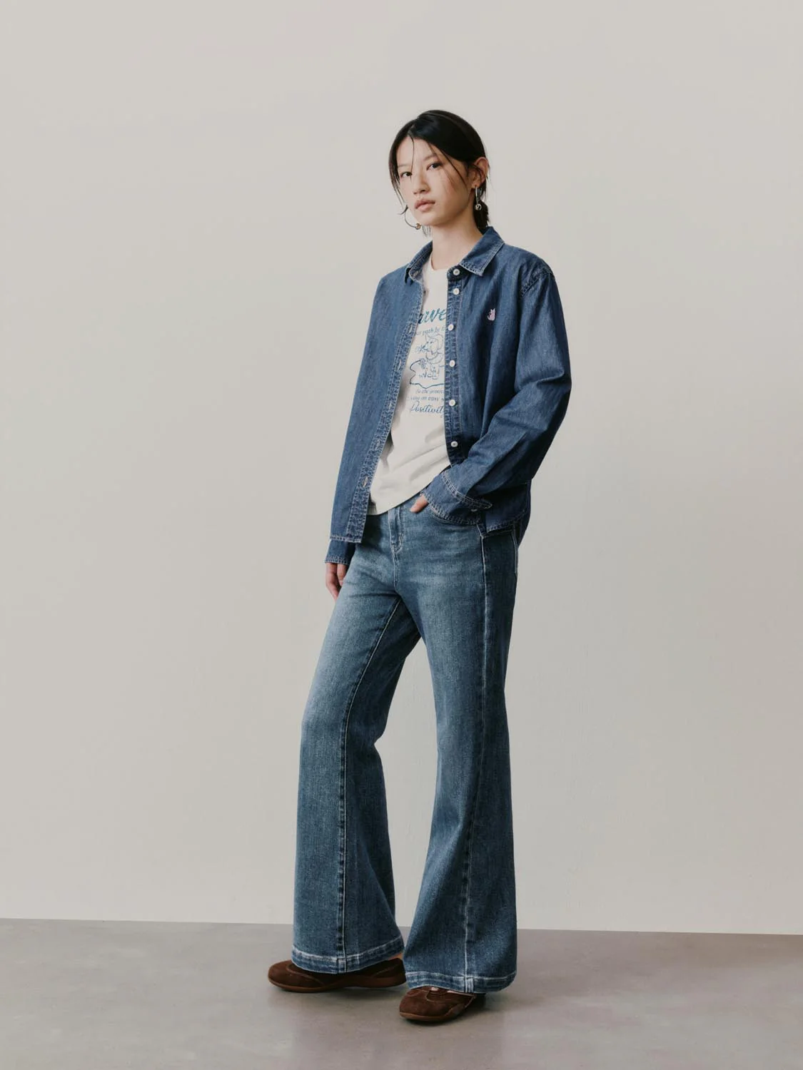 Embroidered Loose Fit Denim Shirts - Image 4