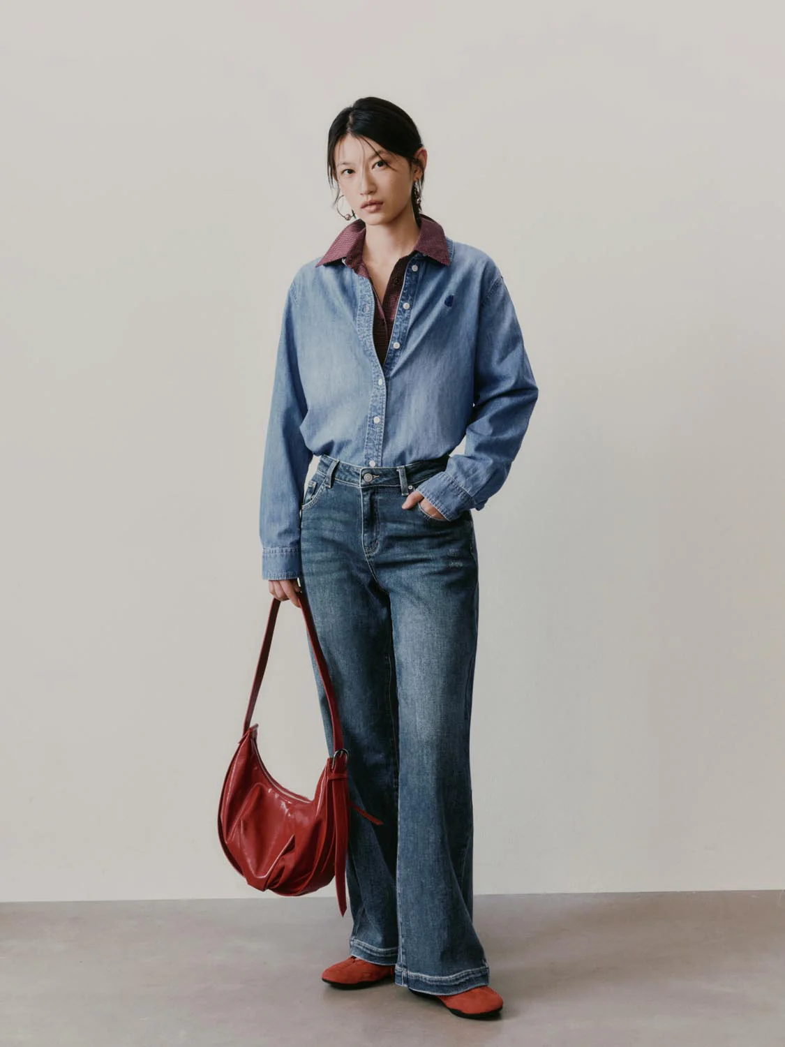 Embroidered Loose Fit Denim Shirts - Image 4