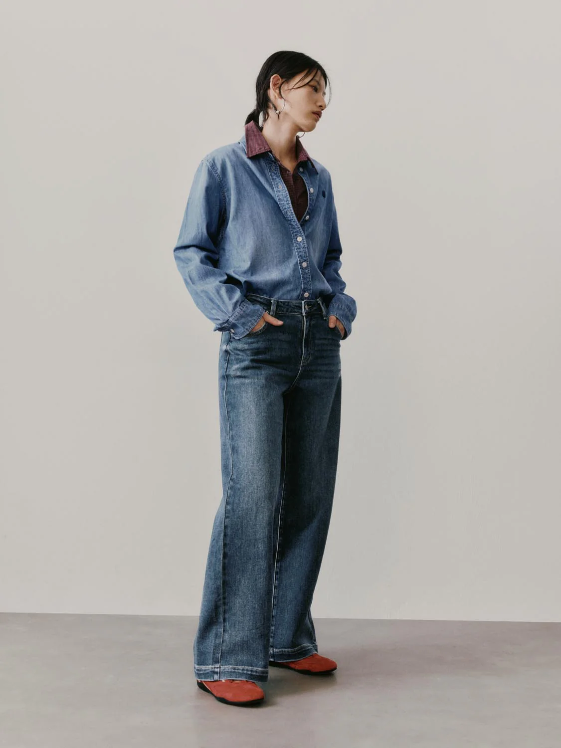 Embroidered Loose Fit Denim Shirts - Image 5