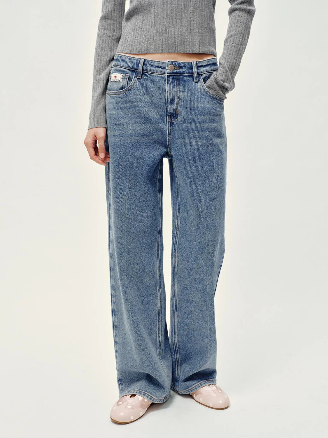 Embroidered Straight Leg Jeans - Image 9