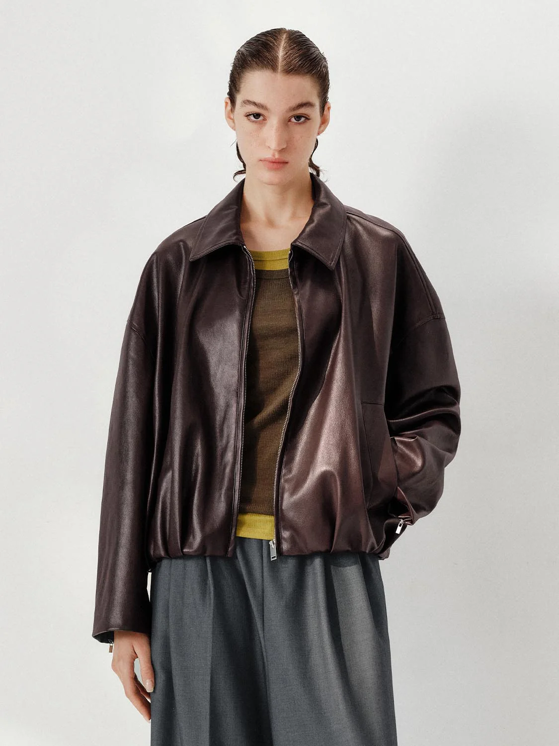 Faux Leather Bomber Jackets - Image 9