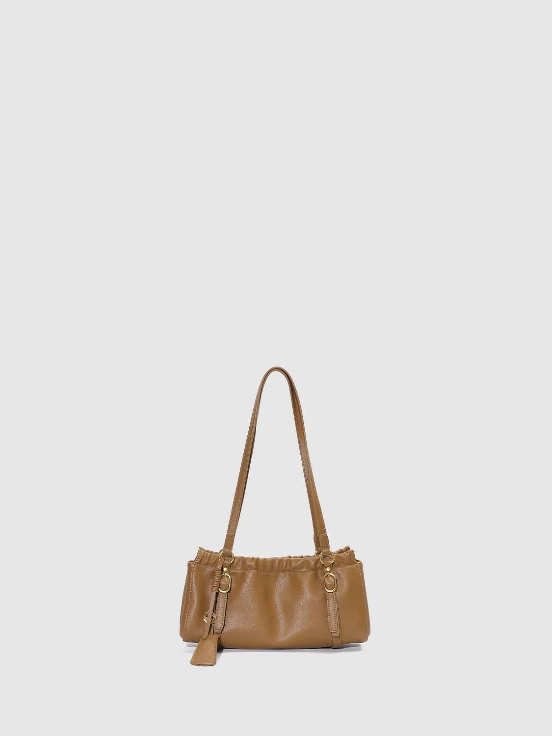 Faux Leather Buckle Detail Bowling Shoulder Bags - Image 2