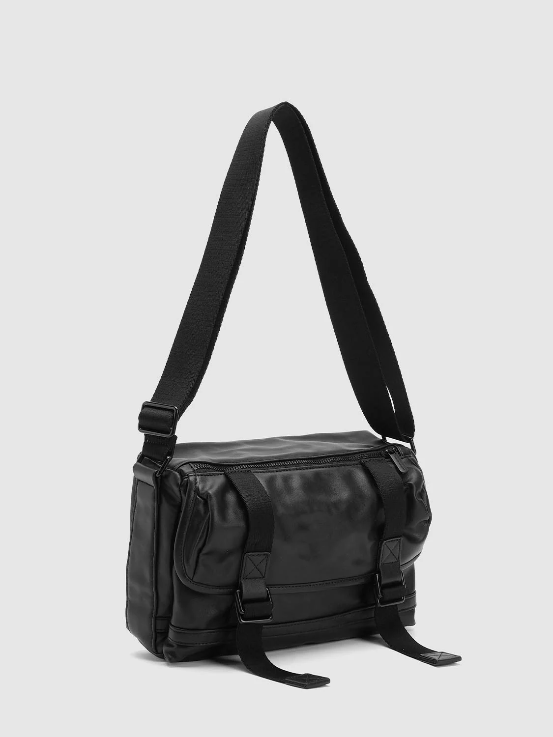Faux Leather Buckle Detail Crossbody Bags - Image 3
