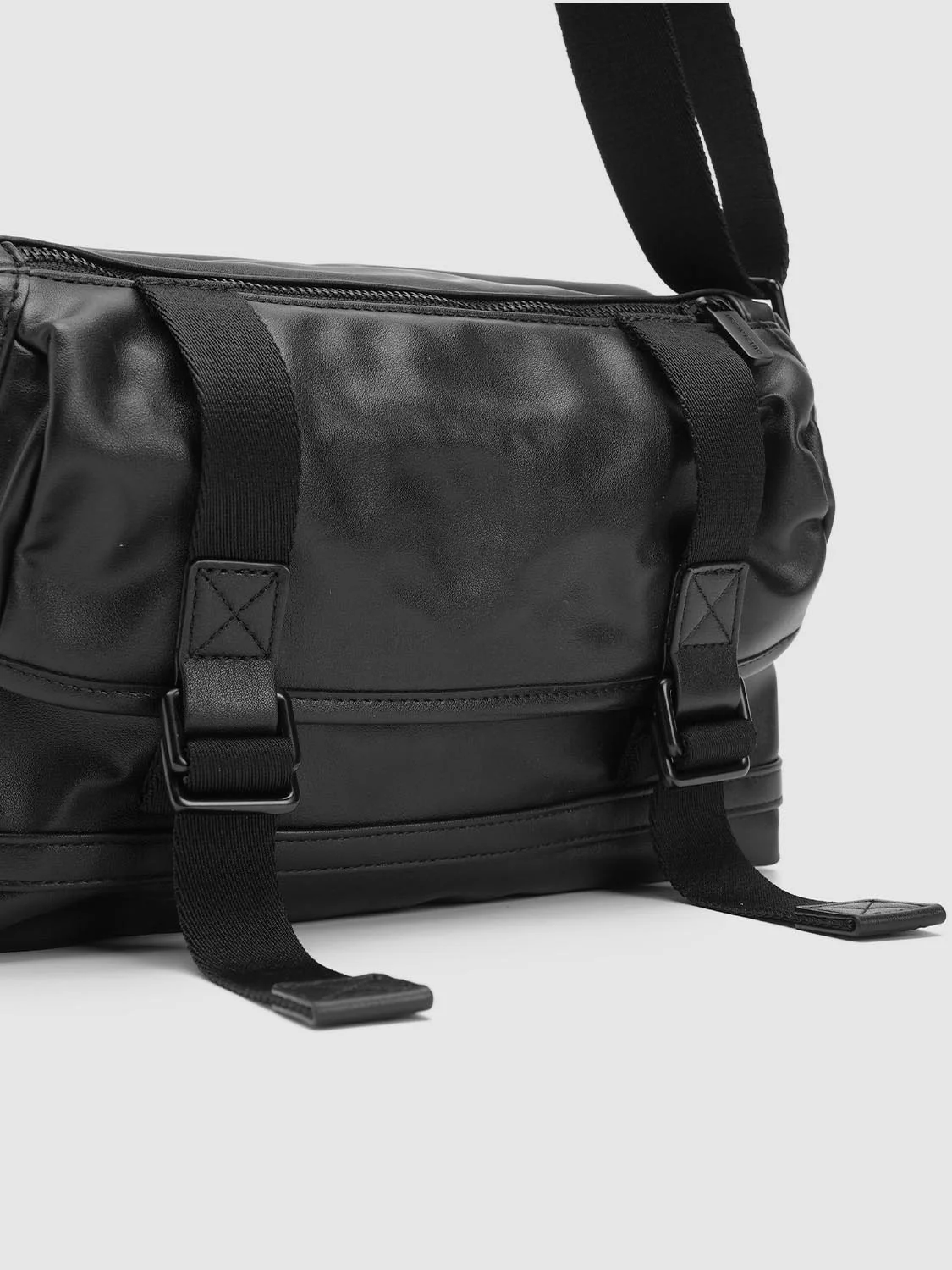 Faux Leather Buckle Detail Crossbody Bags - Image 6