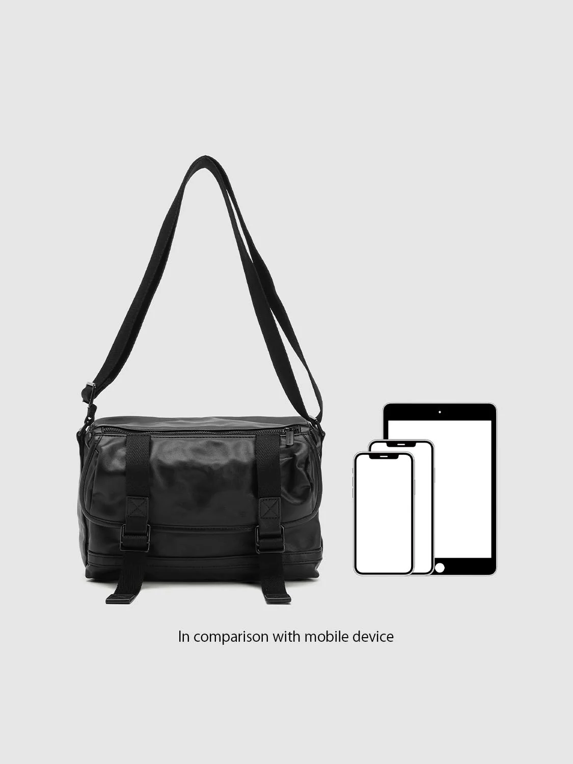Faux Leather Buckle Detail Crossbody Bags - Image 7