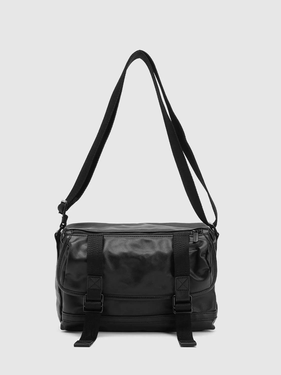 Faux Leather Buckle Detail Crossbody Bags - Image 9