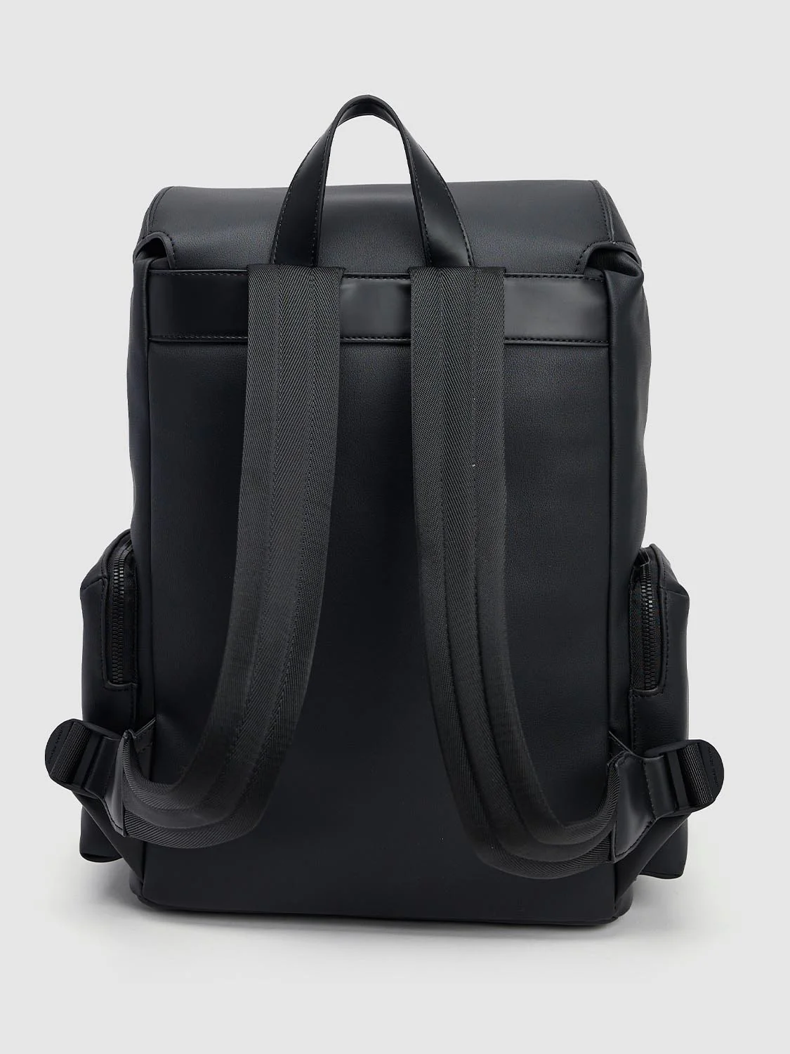 Faux Leather Buckle Detail Drawstring Backpacks - Image 3
