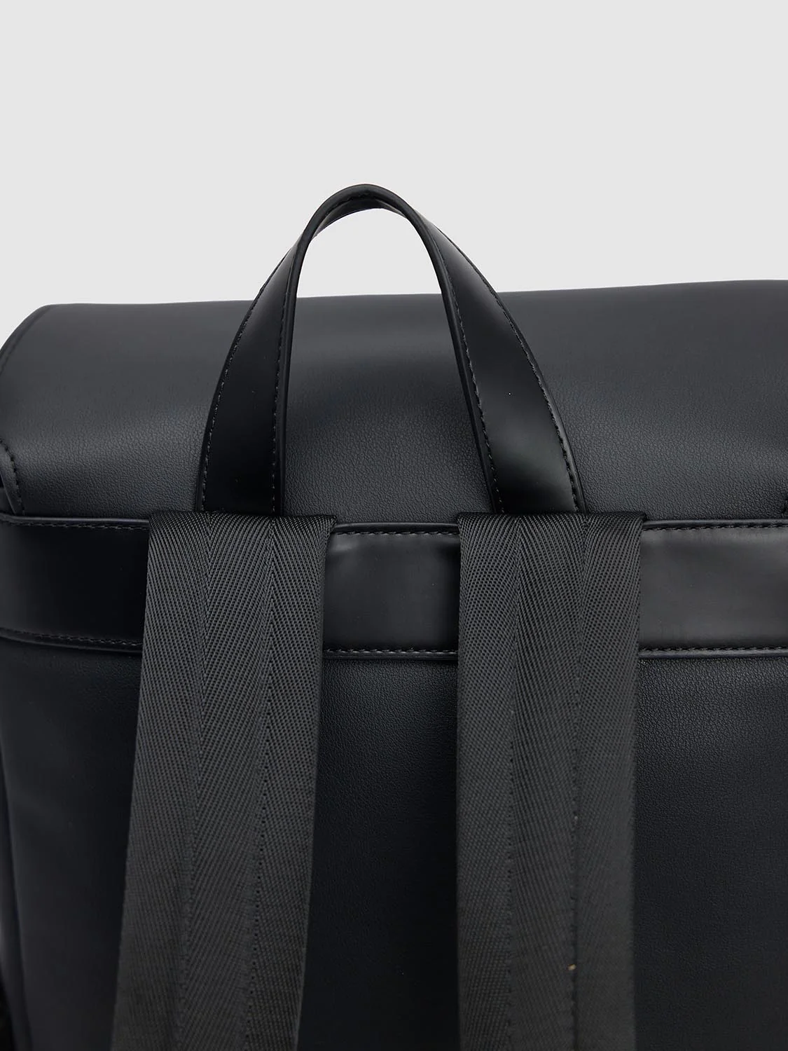 Faux Leather Buckle Detail Drawstring Backpacks - Image 4