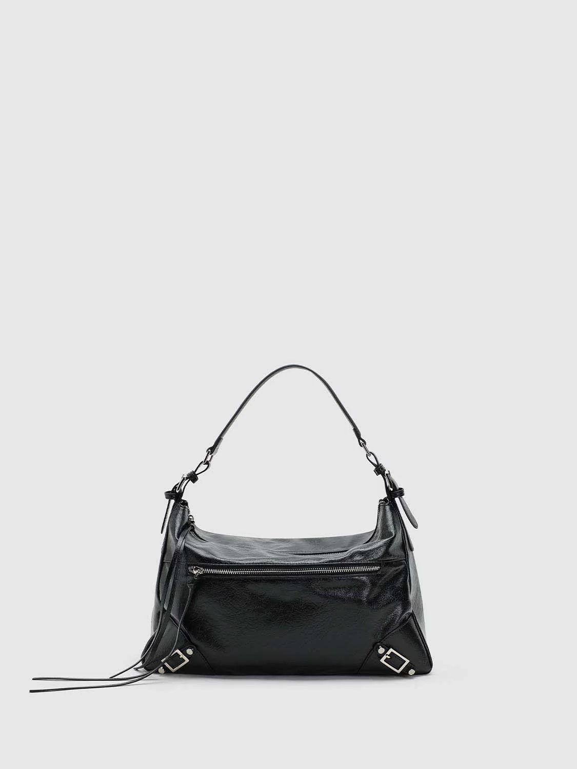 Faux Leather Buckle Detail Shoulder Bags
