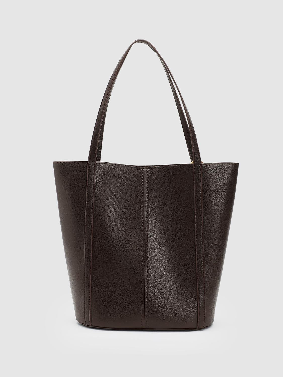 Faux Leather Chain Detail Bucket Shoulder Bags - Image 3