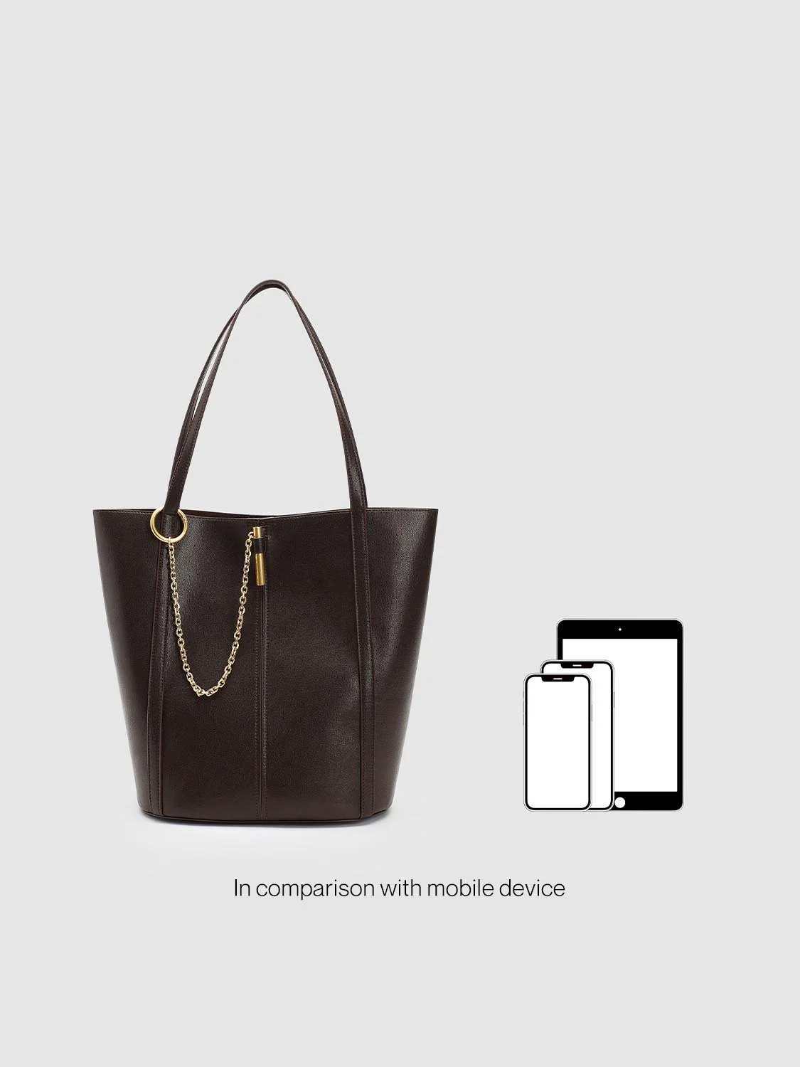 Faux Leather Chain Detail Bucket Shoulder Bags - Image 7