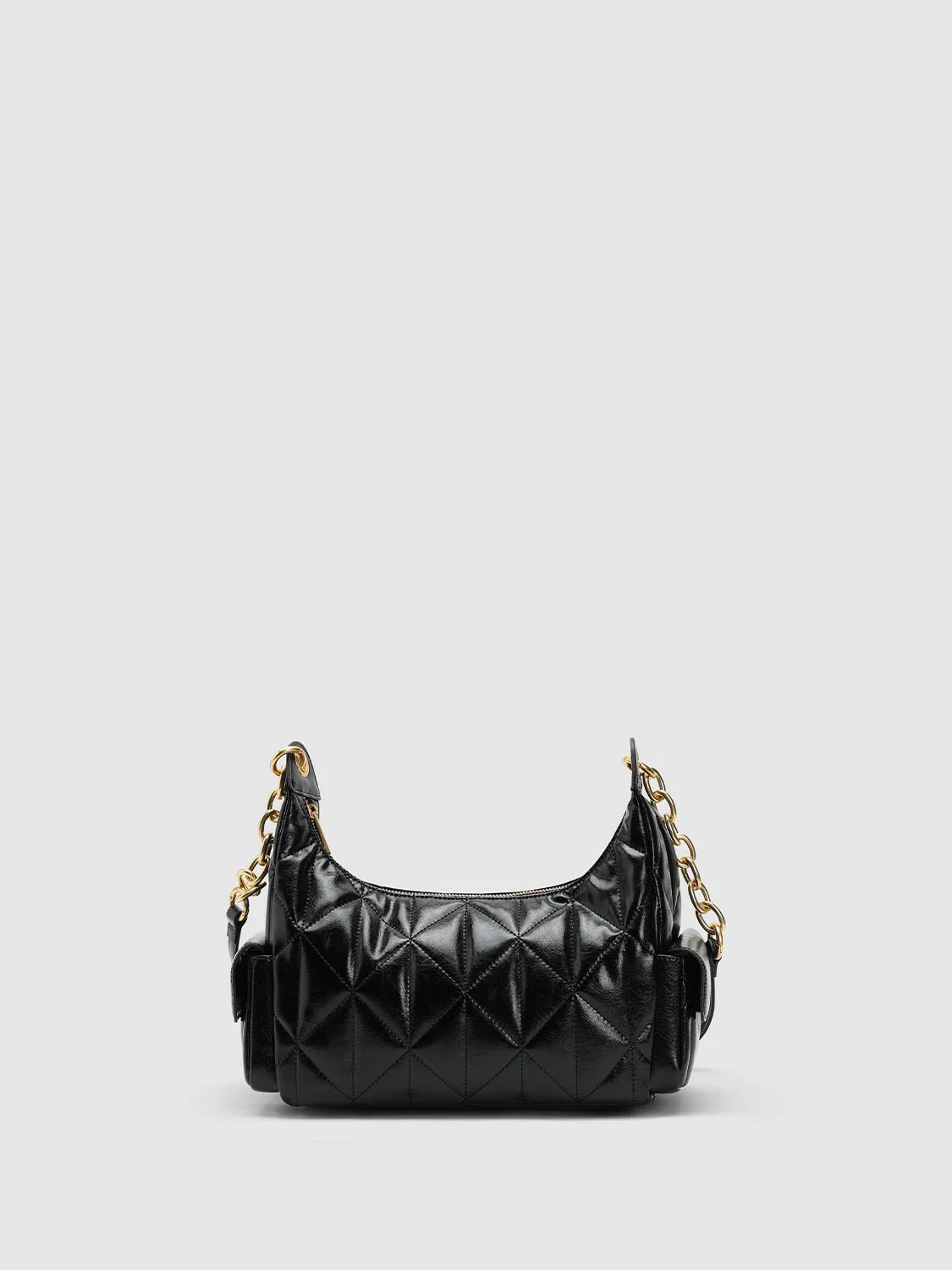 Faux Leather Chain Detail Shoulder Crossbody Bags - Image 8