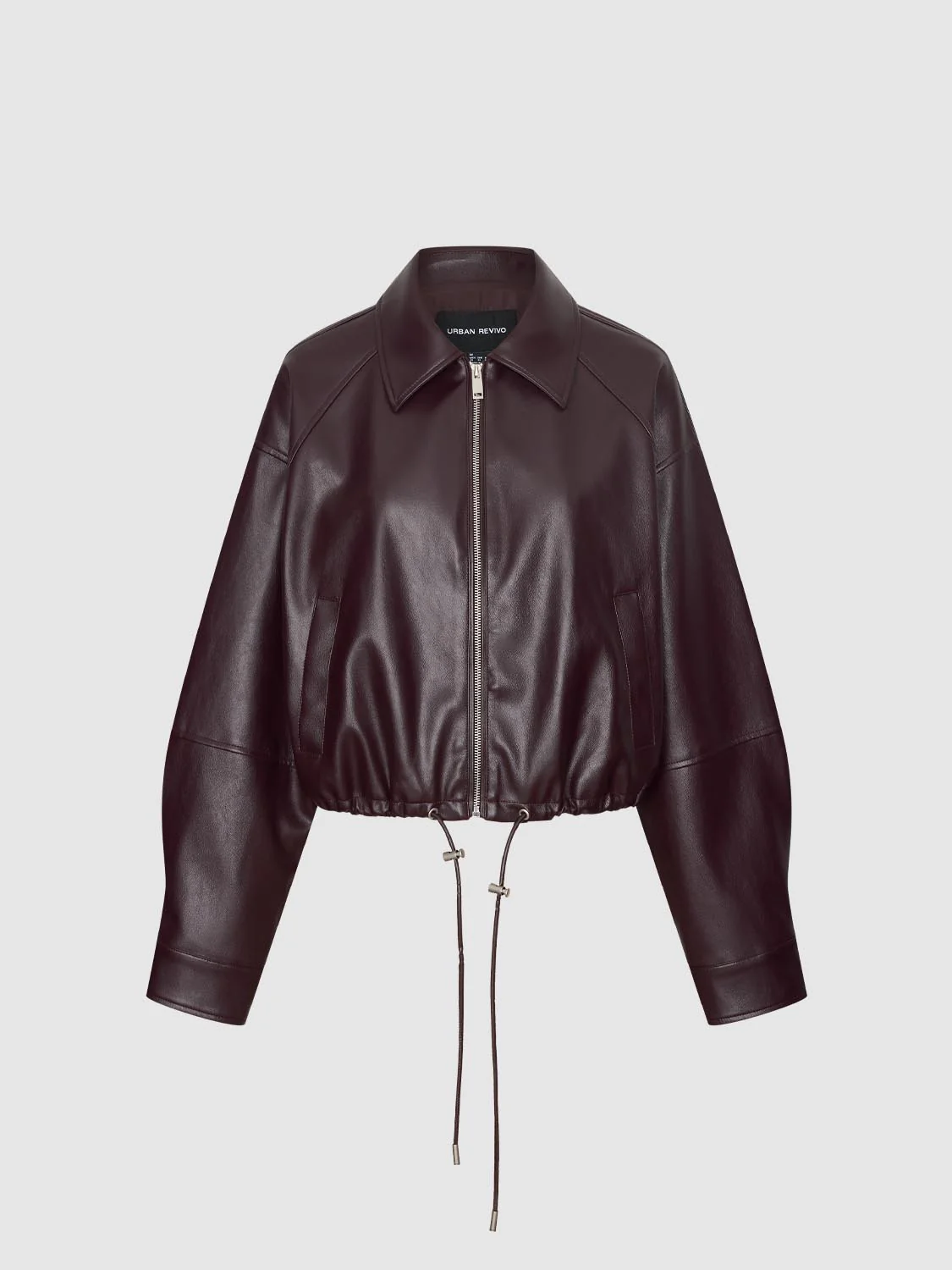 Faux Leather Collared Bomber Jackets - Image 15