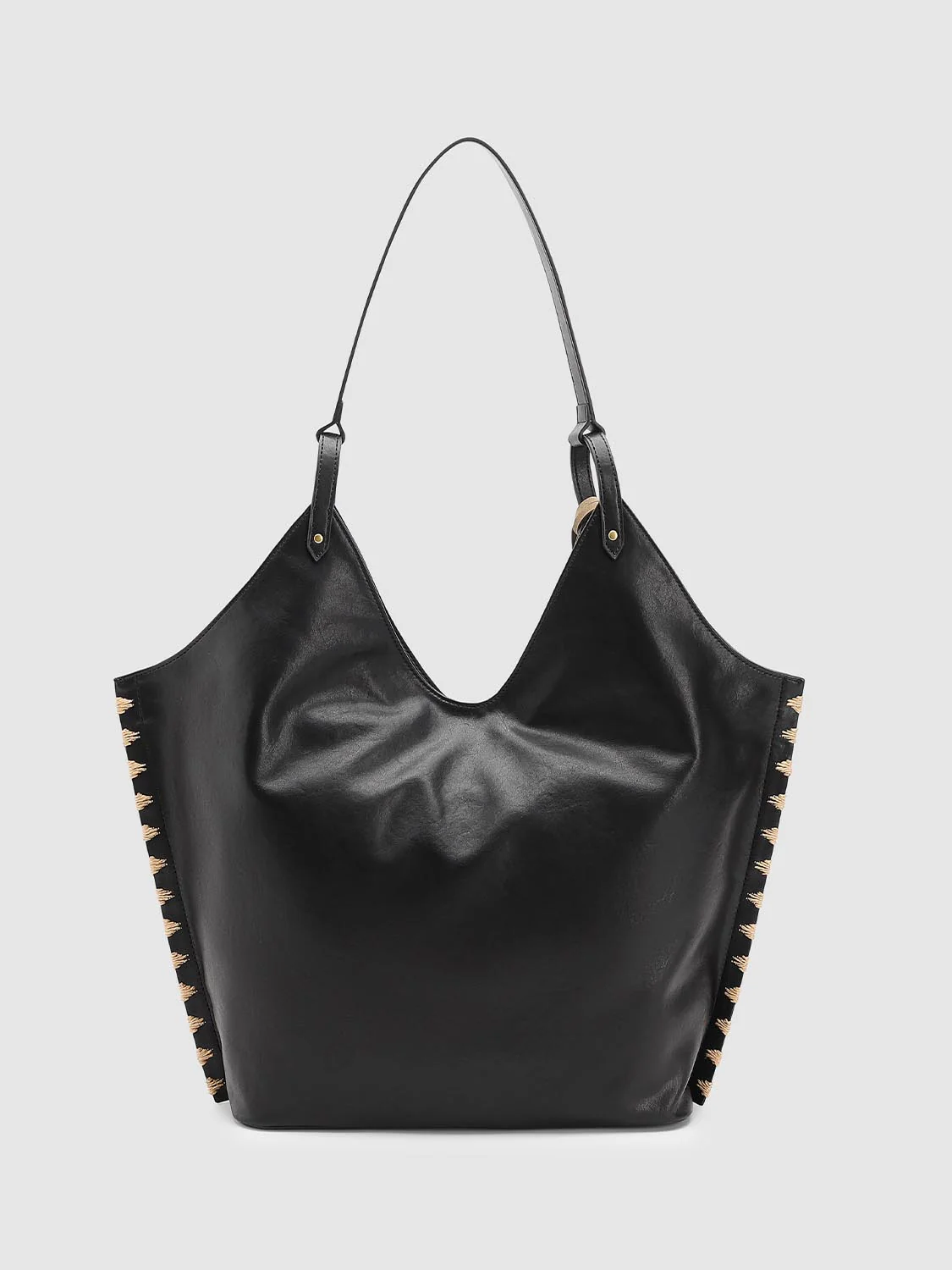 Faux Leather Crochet Detail Shoulder Bags - Image 3