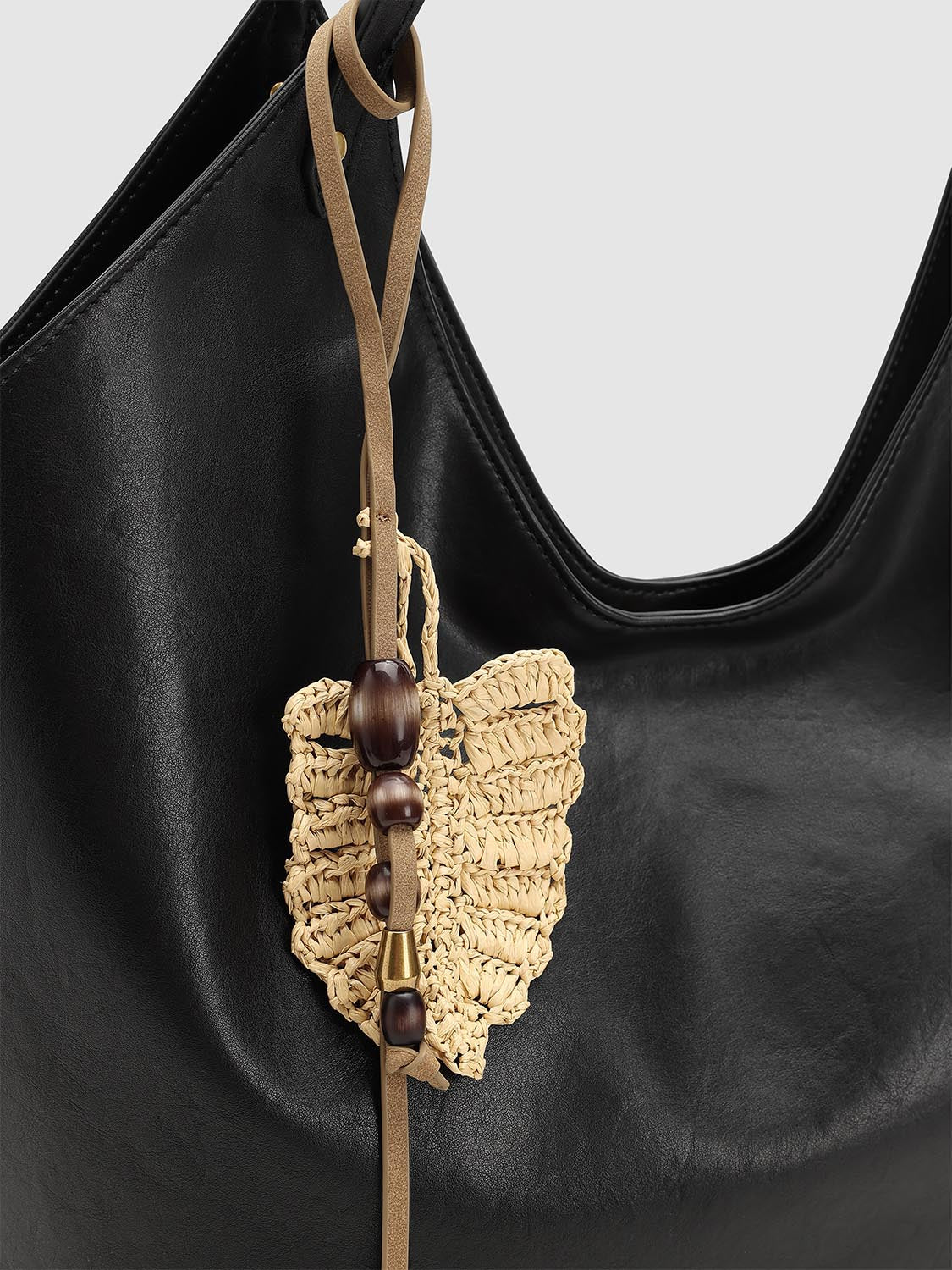 Faux Leather Crochet Detail Shoulder Bags - Image 4