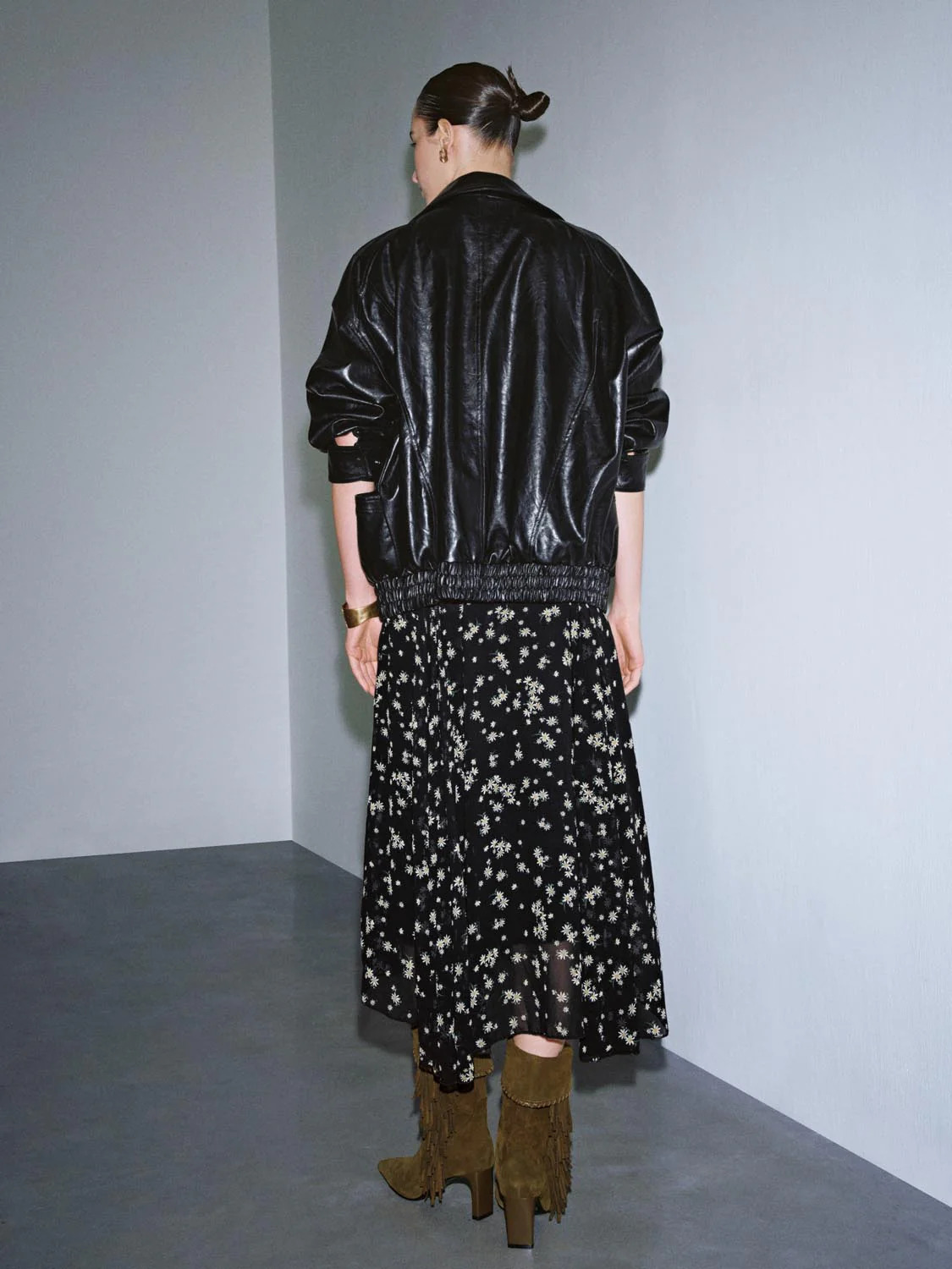 Faux Leather Double Breasted Loose Fit Jackets - Image 6