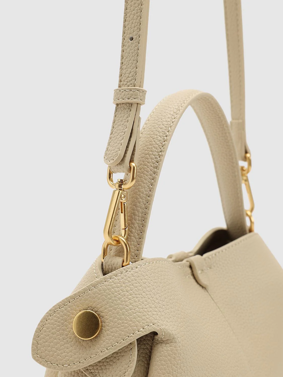 Faux Leather Handle Shoulder Bags - Image 6